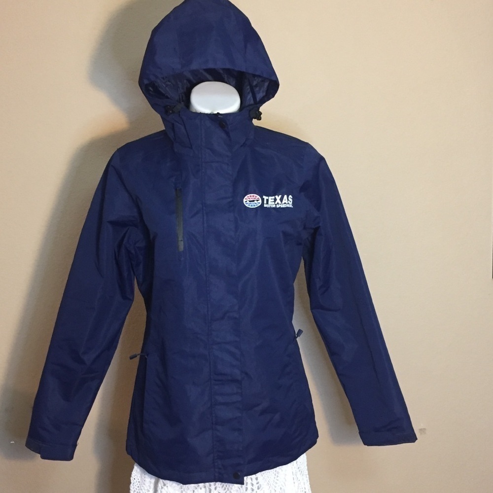 Texas Motor Speedway nascar jacket coat windbreaker rain jacket Medium Navy blue